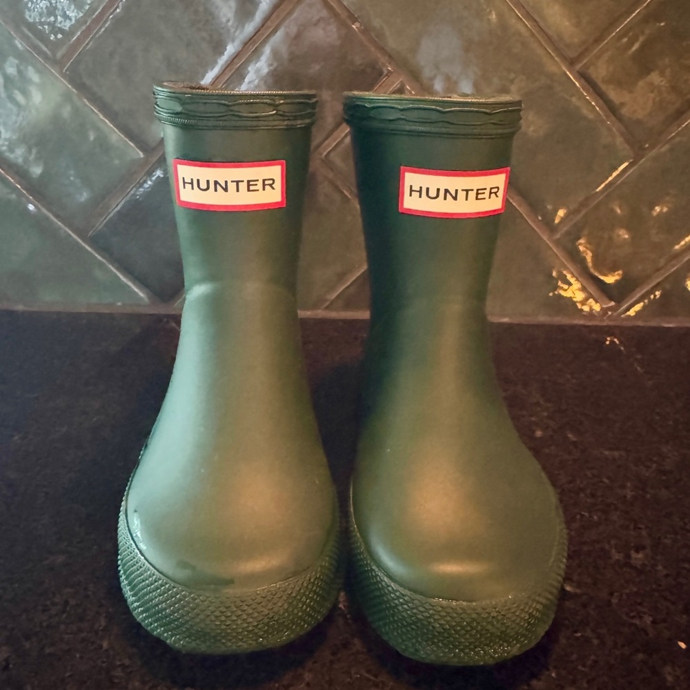 Hunter Forest Green Boots toddler size 4